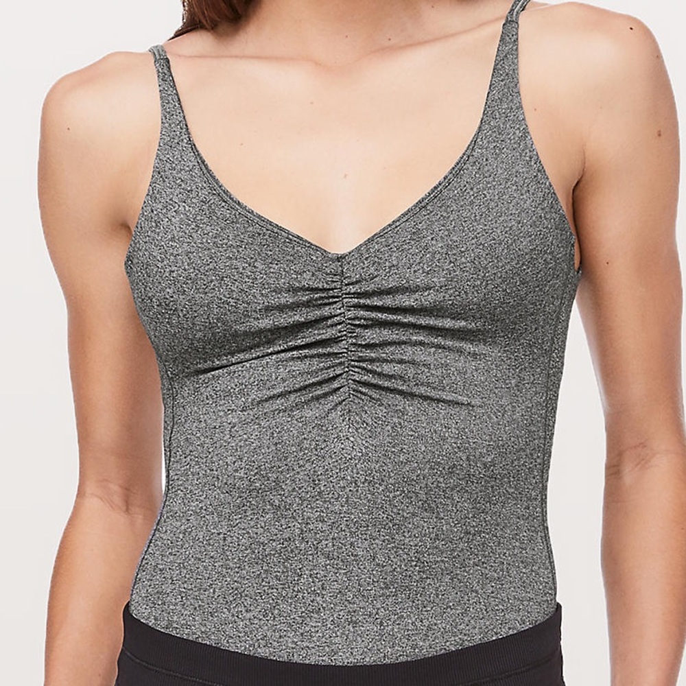 lululemon athletica Gray Ruched Tank Top